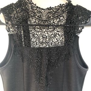 Ya Los Angeles Black Lace Neck Detailed Dress ,LBD